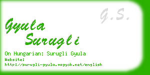 gyula surugli business card